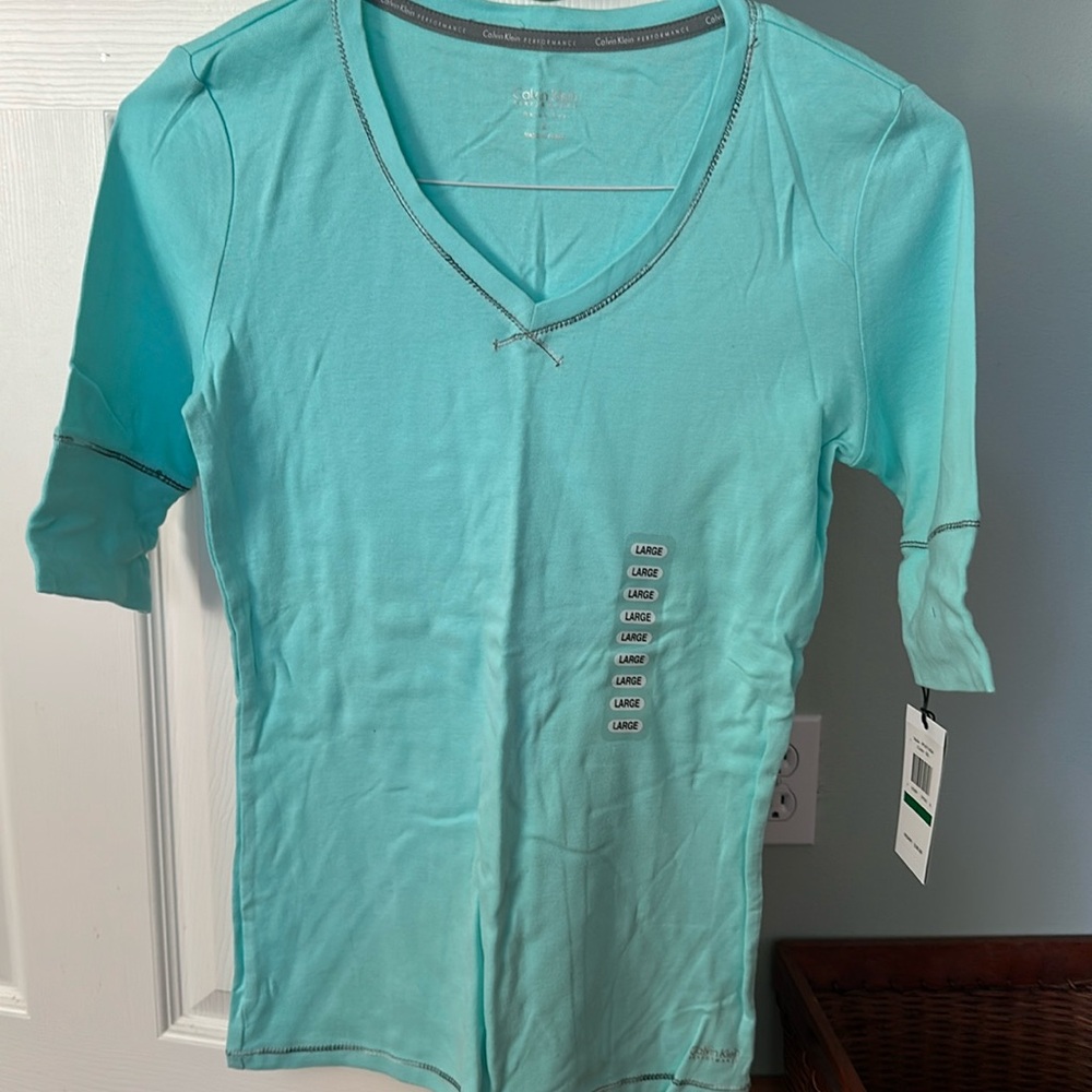 Calvin Klein teal 3/4 sleeve tunic
